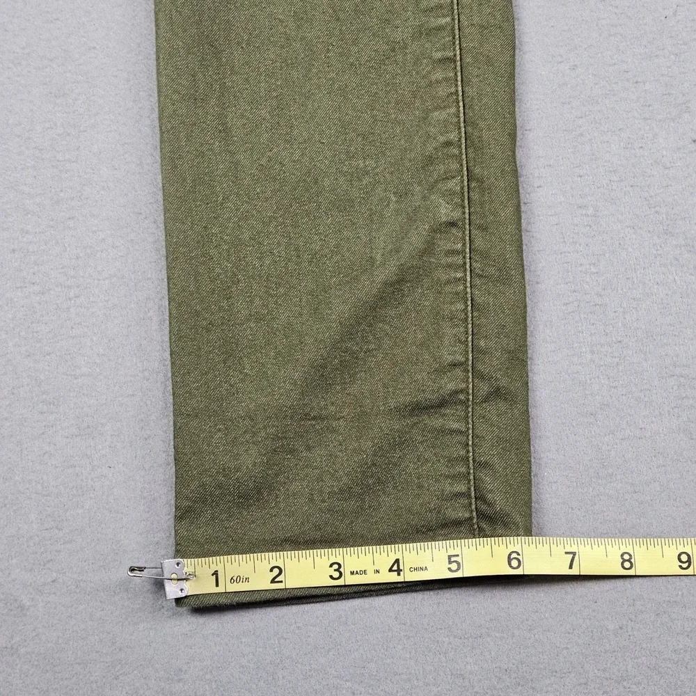 prAna Kara Jean Womens Sz 8 29 Olive Green Organic Cotton Stretch Slim Leg Pants